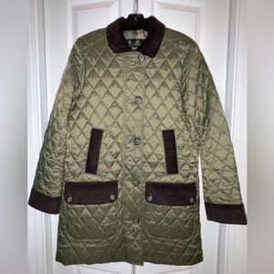 Barbour Constable Quilted Jacket in Olive Size US 8. New.